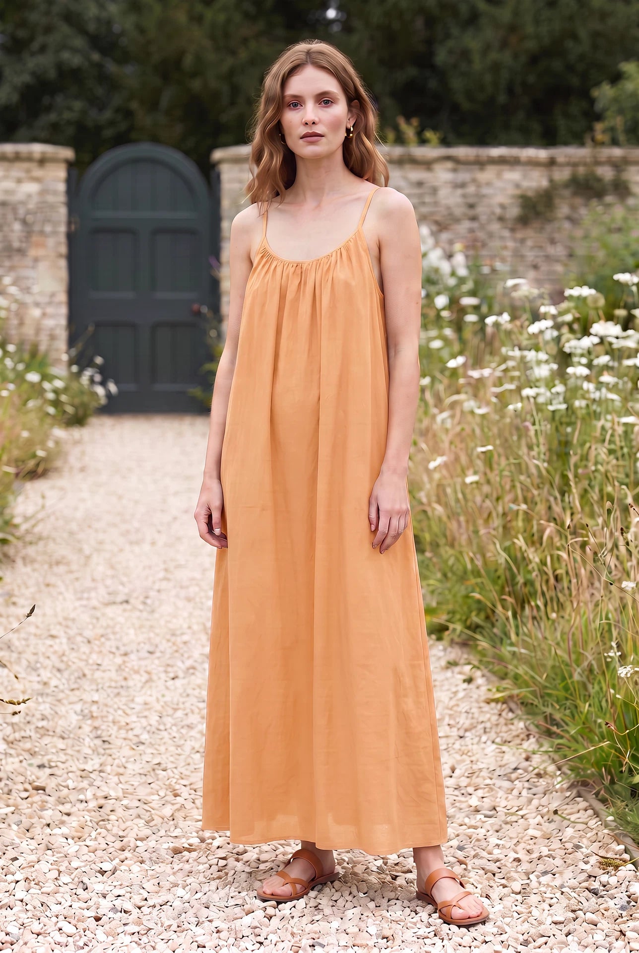 Apricot dress front view