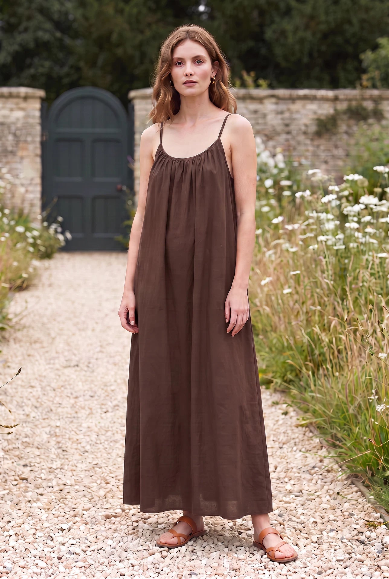 Brown dress front view